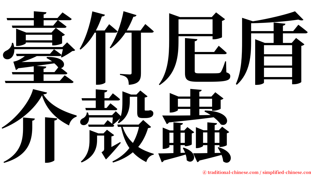 臺竹尼盾介殼蟲 serif font