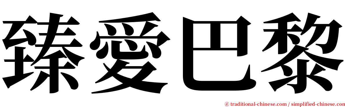 臻愛巴黎 serif font