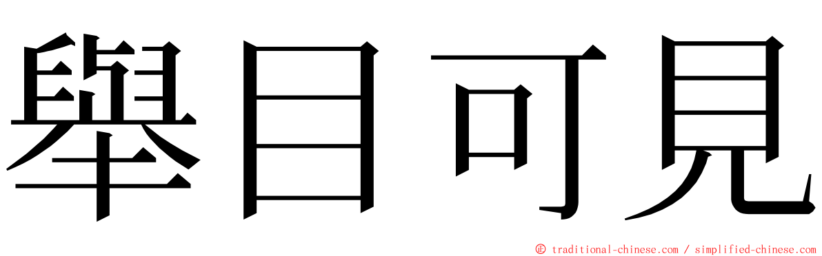 舉目可見 ming font