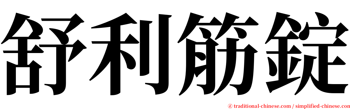 舒利筋錠 serif font