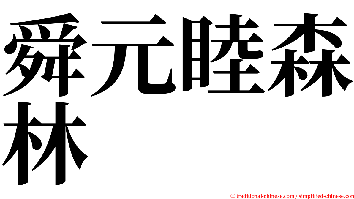 舜元睦森林 serif font