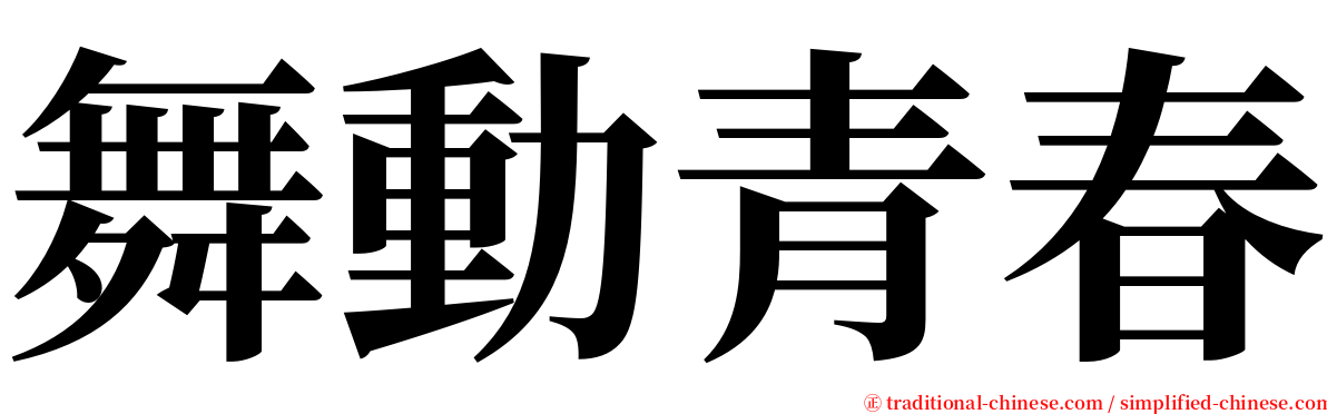 舞動青春 serif font