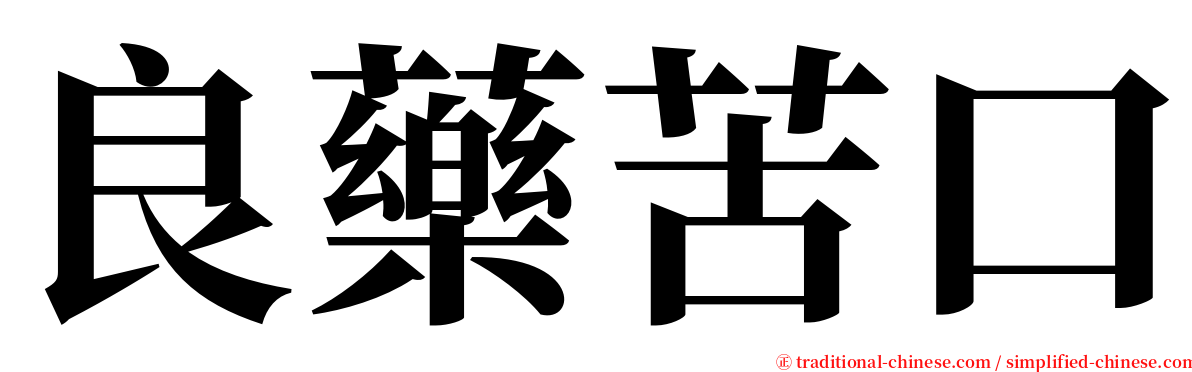 良藥苦口 serif font