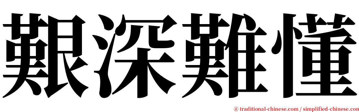 艱深難懂 serif font