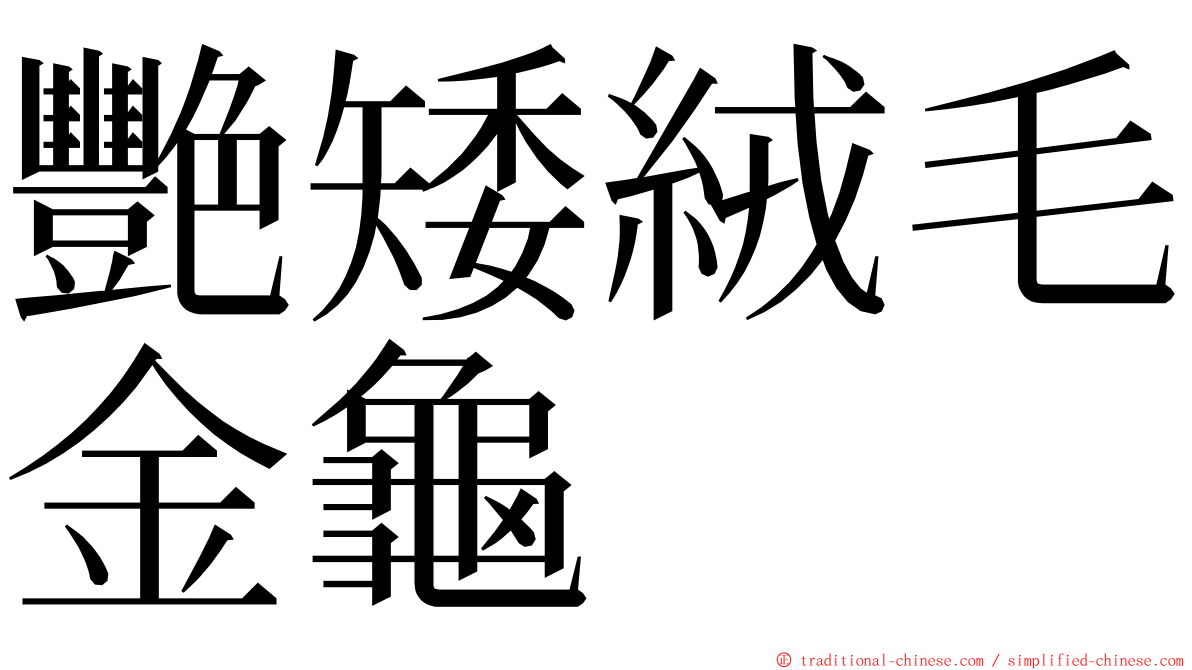 艷矮絨毛金龜 ming font