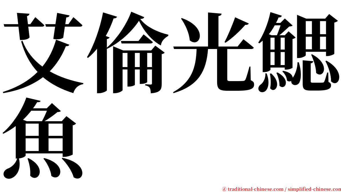 艾倫光鰓魚 serif font