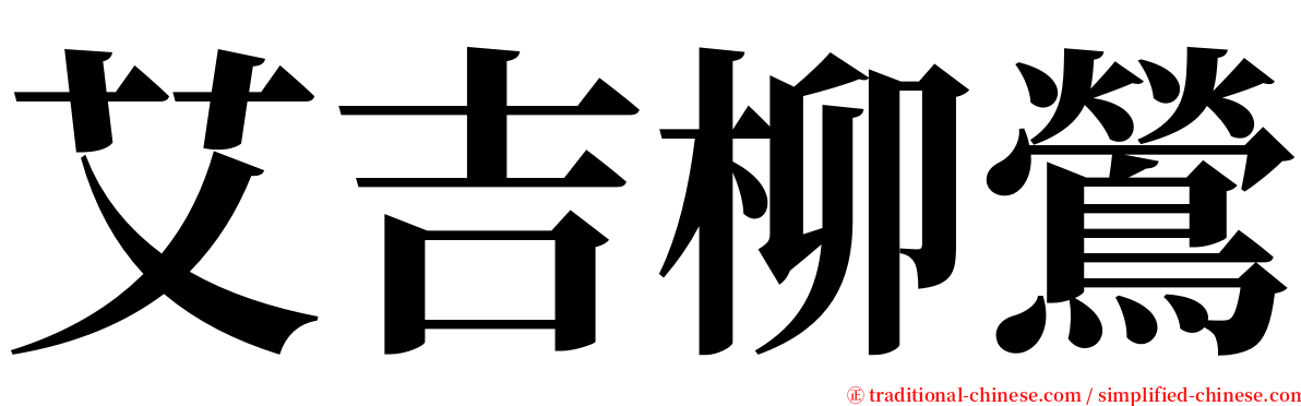 艾吉柳鶯 serif font