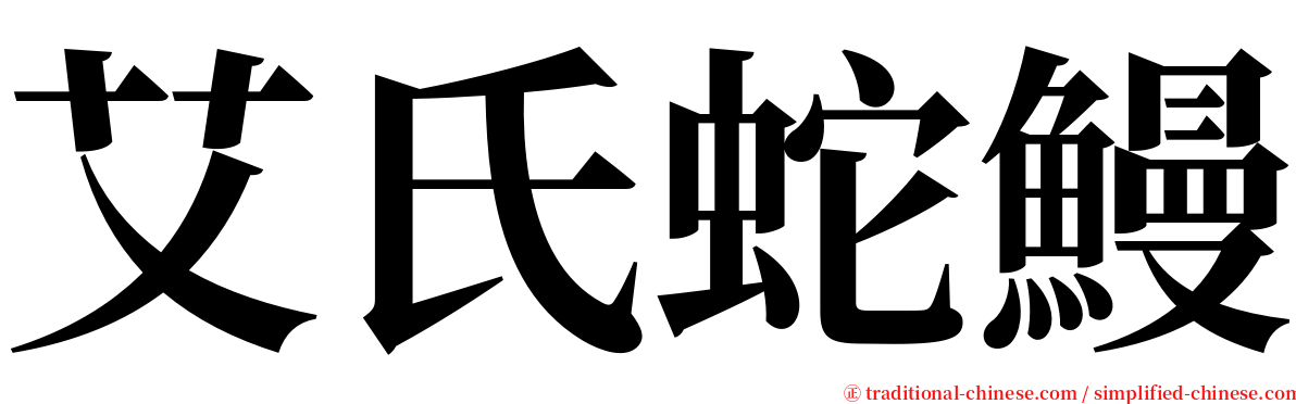 艾氏蛇鰻 serif font