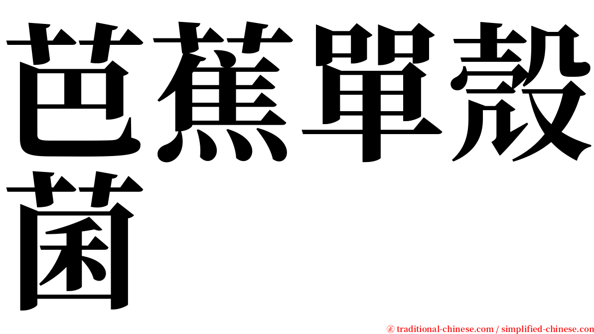 芭蕉單殼菌 serif font