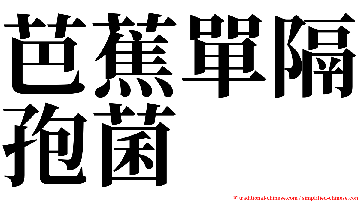 芭蕉單隔孢菌 serif font