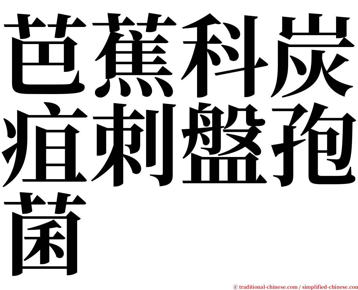 芭蕉科炭疽刺盤孢菌 serif font