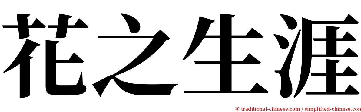 花之生涯 serif font