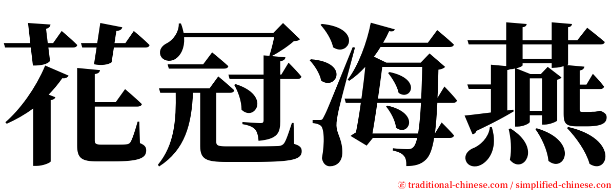 花冠海燕 serif font