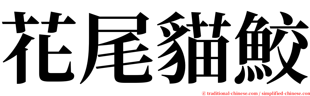 花尾貓鮫 serif font