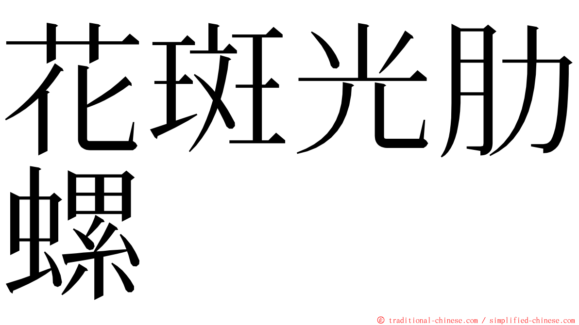 花斑光肋螺 ming font