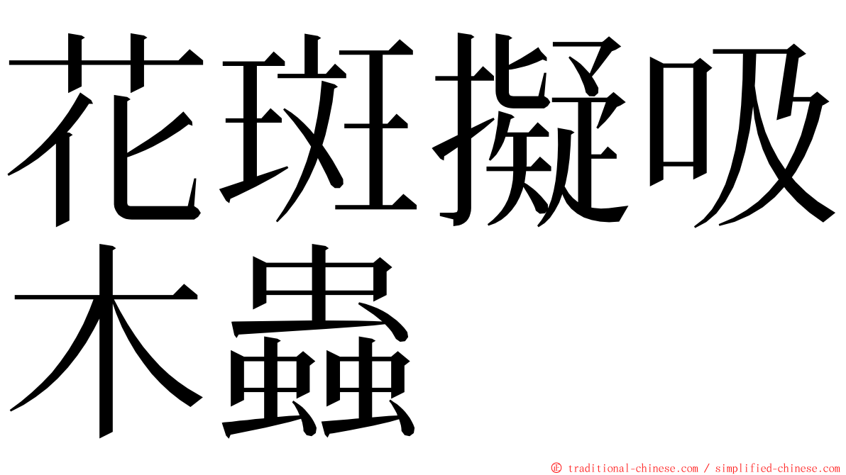 花斑擬吸木蟲 ming font