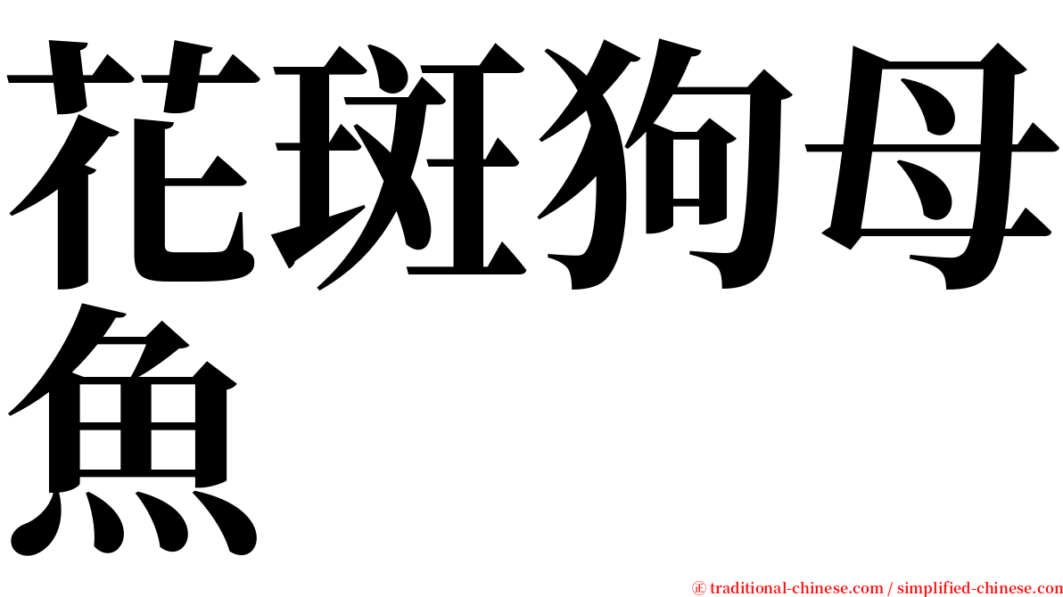 花斑狗母魚 serif font