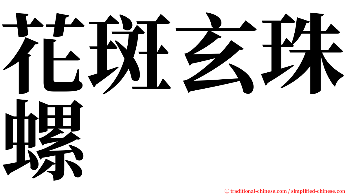 花斑玄珠螺 serif font