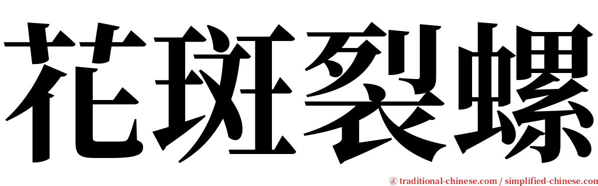 花斑裂螺 serif font