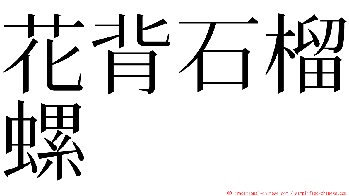 花背石榴螺 ming font