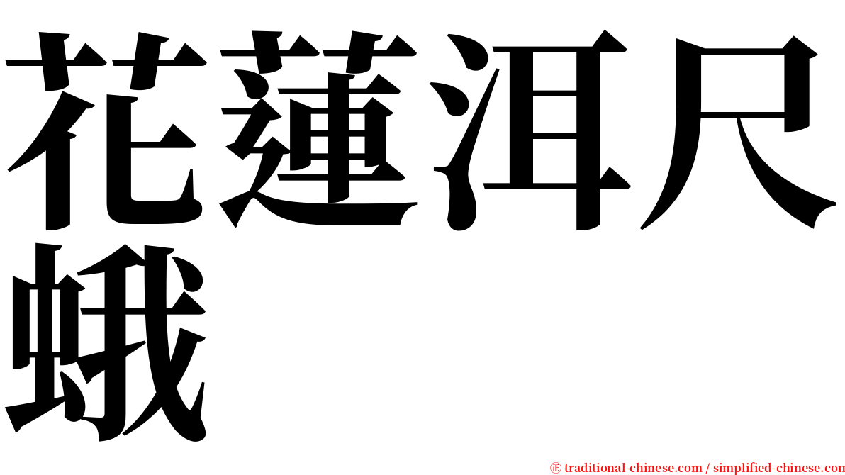 花蓮洱尺蛾 serif font