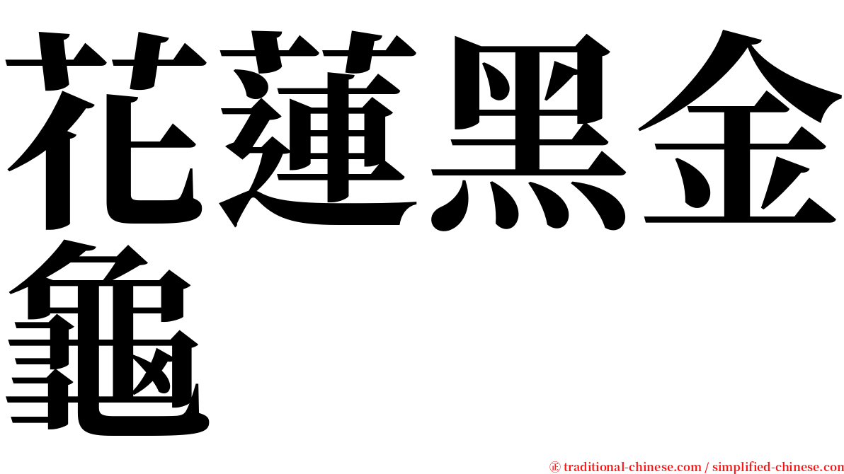 花蓮黑金龜 serif font