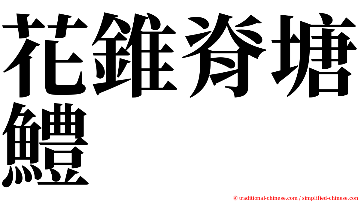 花錐脊塘鱧 serif font