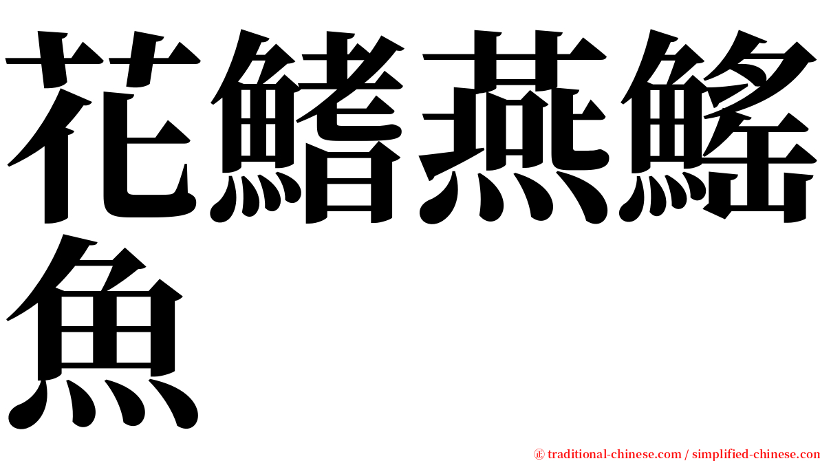 花鰭燕鰩魚 serif font