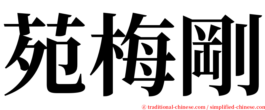 苑梅剛 serif font