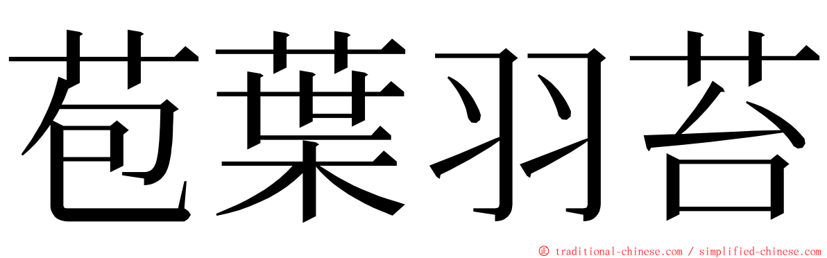 苞葉羽苔 ming font