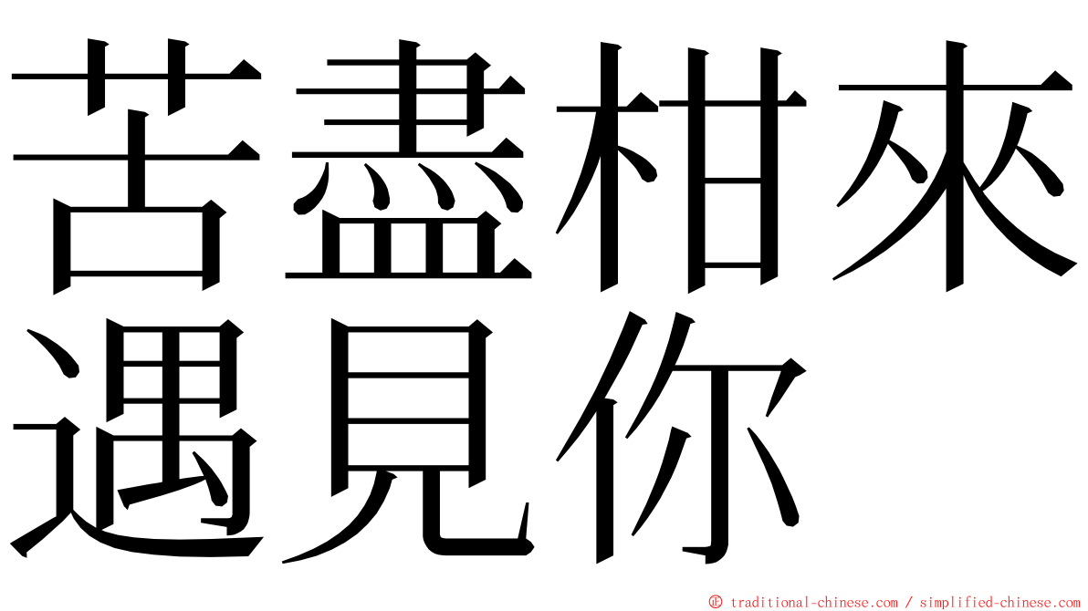 苦盡柑來遇見你 ming font