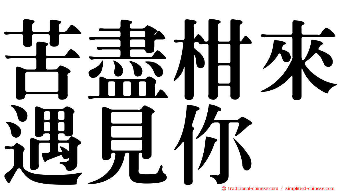 苦盡柑來遇見你