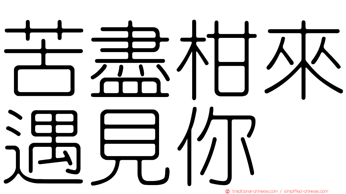 苦盡柑來遇見你