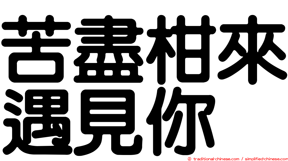 苦盡柑來遇見你