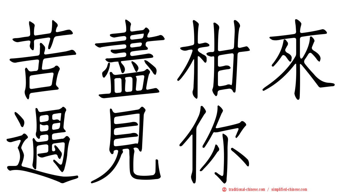 苦盡柑來遇見你