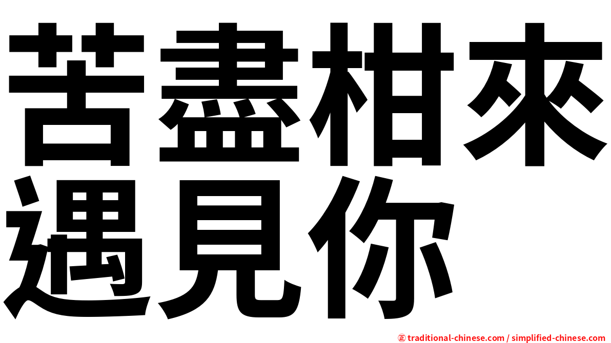 苦盡柑來遇見你