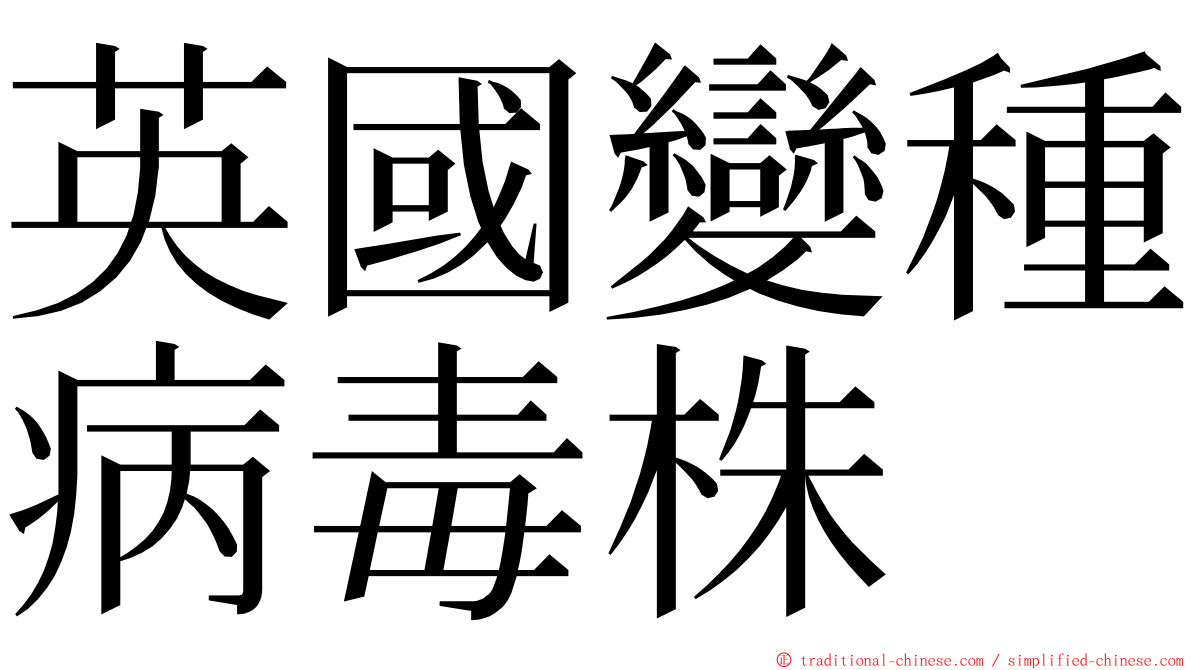 英國變種病毒株 ming font