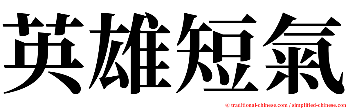 英雄短氣 serif font