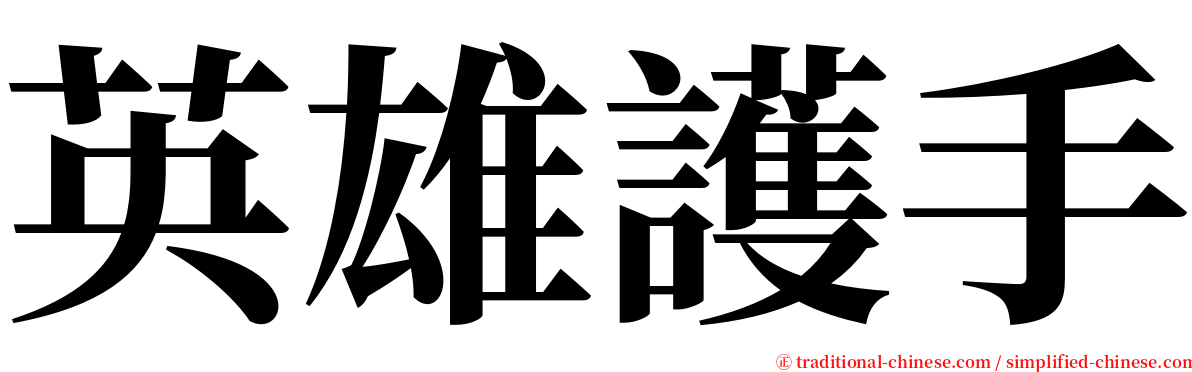 英雄護手 serif font