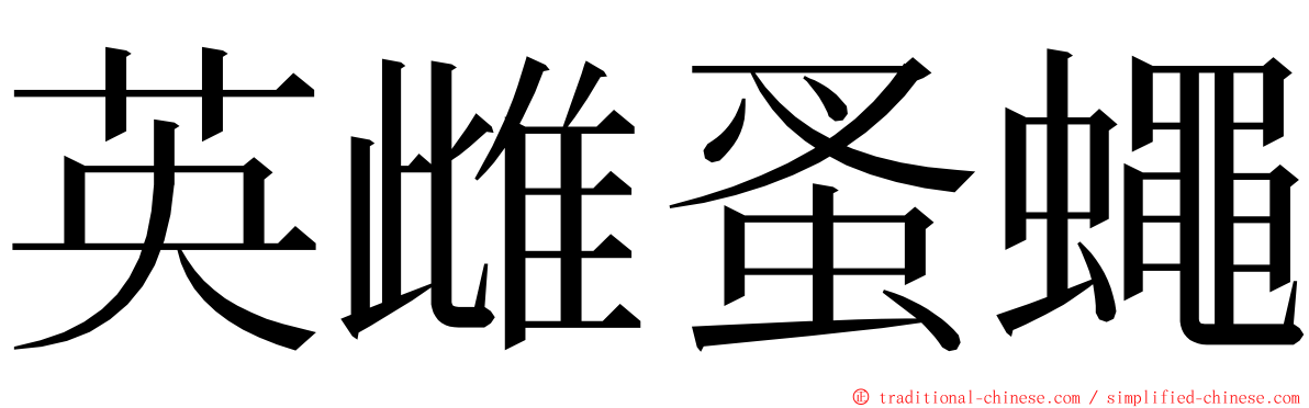 英雌蚤蠅 ming font