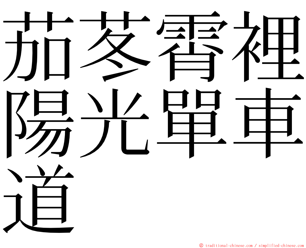 茄苳霄裡陽光單車道 ming font