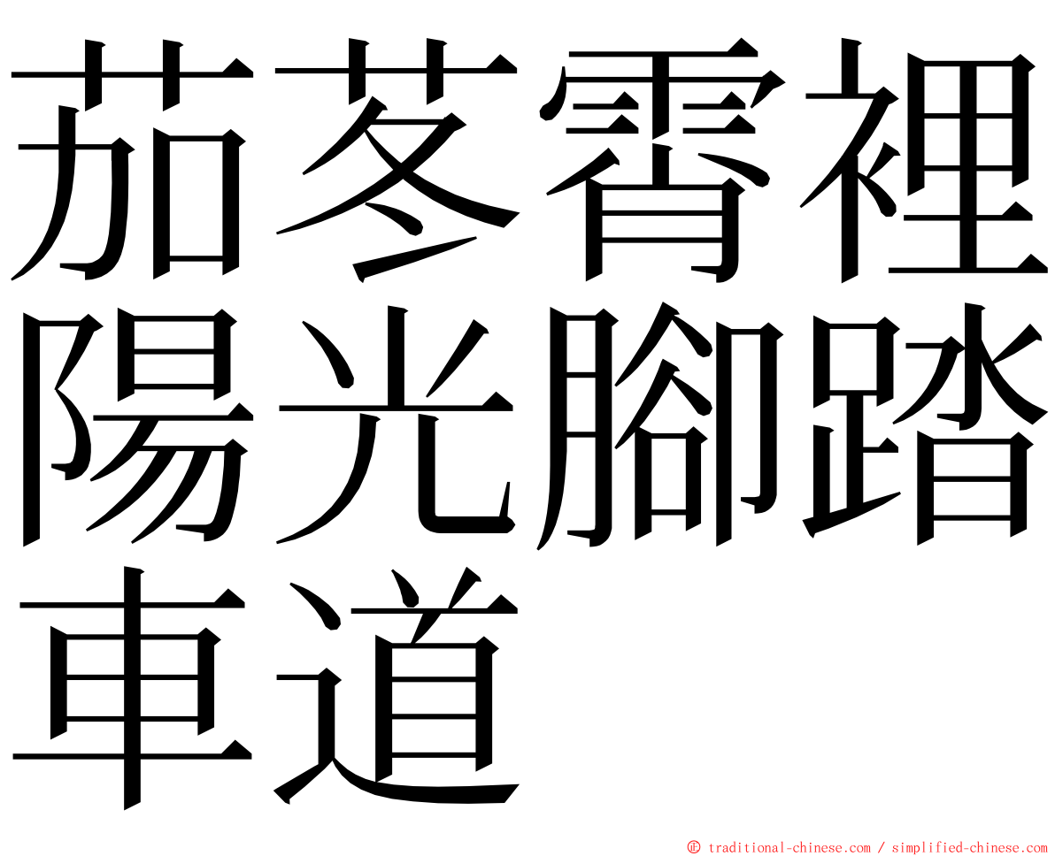 茄苳霄裡陽光腳踏車道 ming font