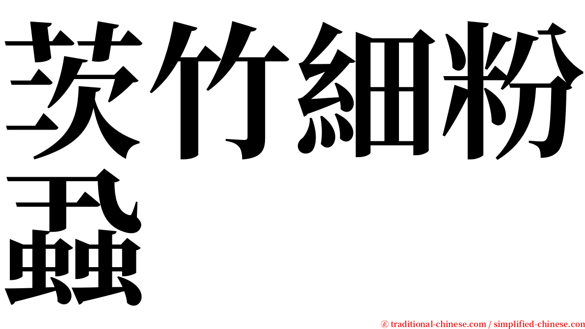 茨竹細粉蝨 serif font