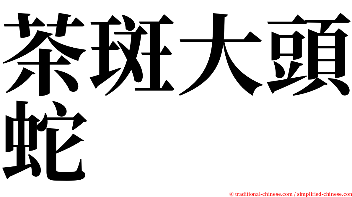 茶斑大頭蛇 serif font