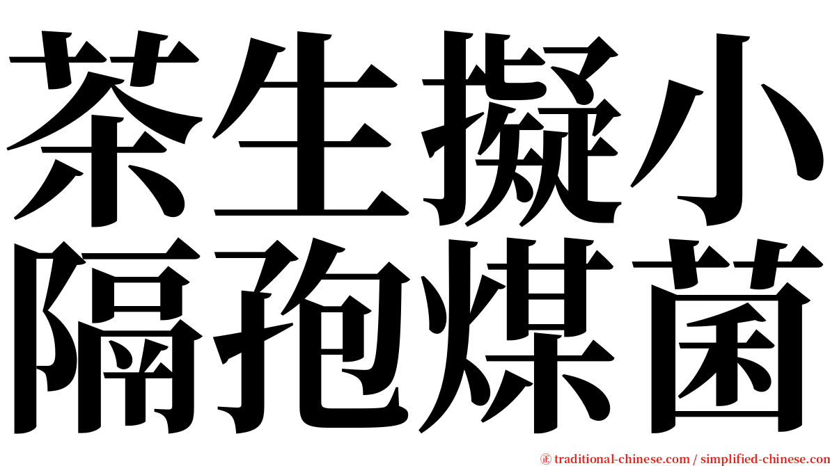 茶生擬小隔孢煤菌 serif font