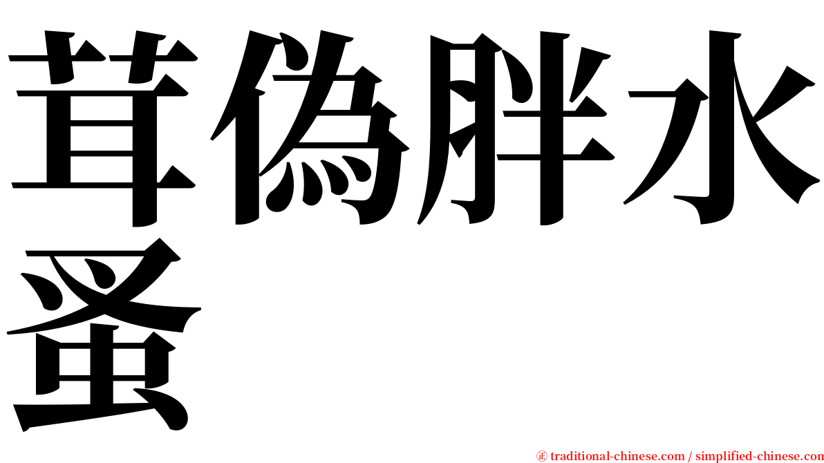 茸偽胖水蚤 serif font