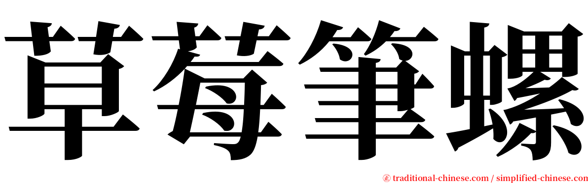 草莓筆螺 serif font