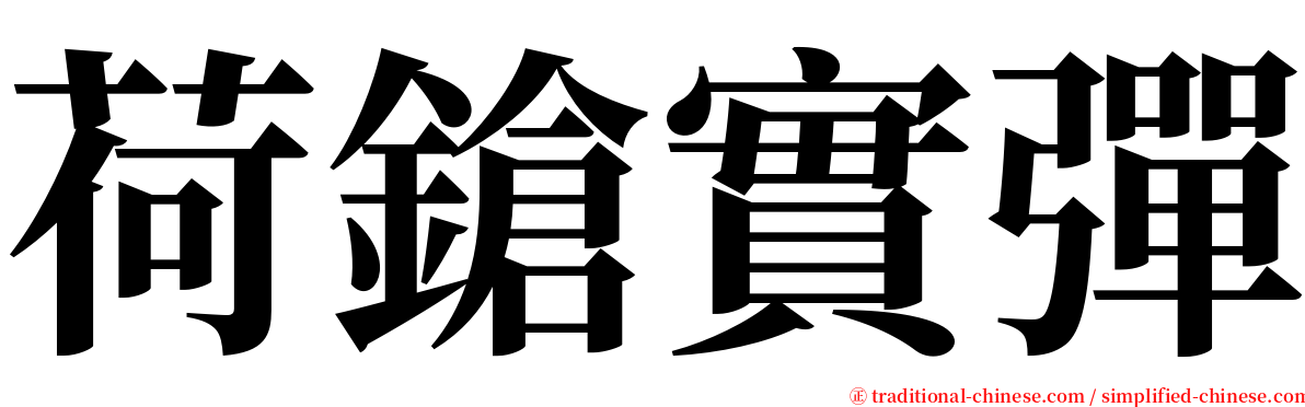 荷鎗實彈 serif font