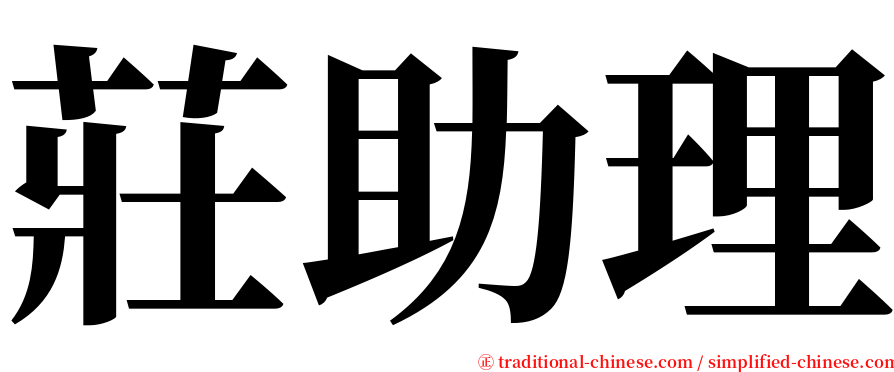 莊助理 serif font