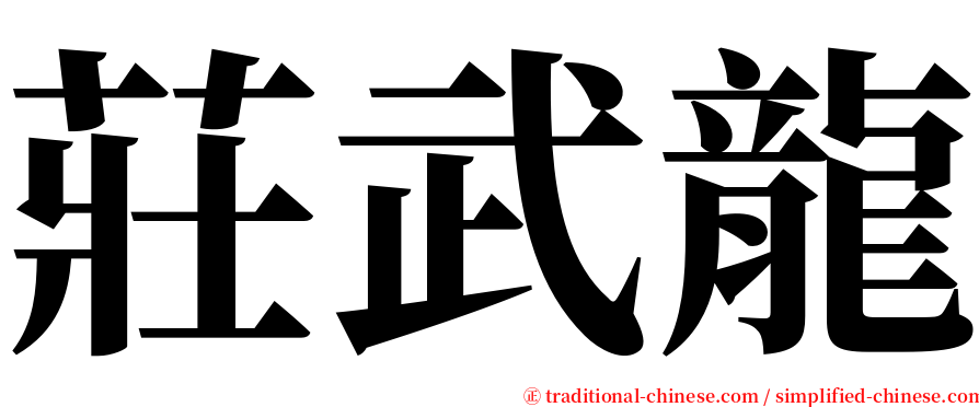 莊武龍 serif font